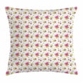 thumbnail image 1 of Floral Throw Pillow Cushion Cover, A Bundle of Bloomed Multi Petal Roses with Buds and Branch of Berries with Leaves, Decorative Square Accent Pillow Case, 24 X 24 Inches, Multicolor, by Ambesonne, 1 of 2