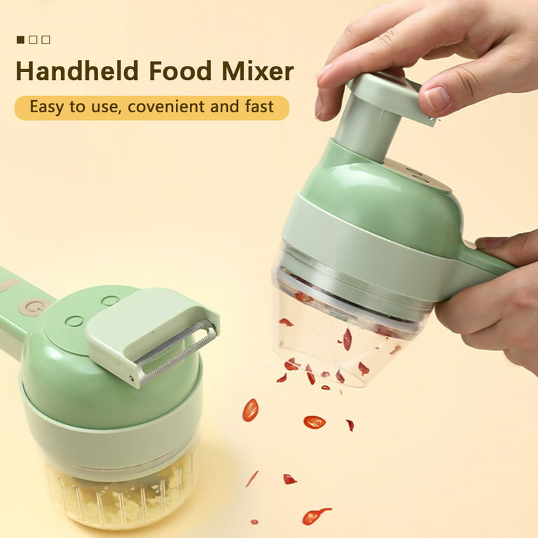 Vegetable Chopper, 4 in 1 Handheld Electric Food Chopper Set, Wireless  Vegetable Cutter Set with USB Powered for Garlic Chili Onion Celery Ginger  Meat 