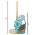 thumbnail image 2 of Elanze Designs Turtle Ocean Wave 12 inch Resin and Wood Paper Towel Holder, 2 of 5
