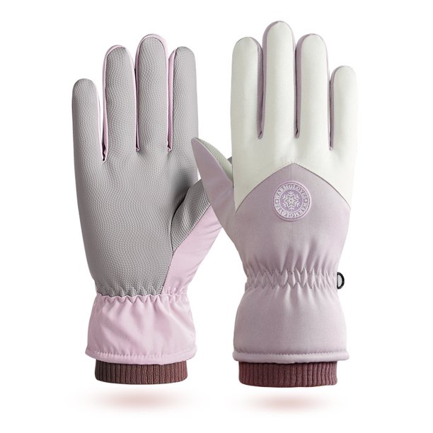 Guantes de esquí para mujer, de invierno, con forro polar, gruesos, cálidos, con pantalla táctil, a prueba de frío, a prueba de viento, impermeables, guantes de ciclismo de algodón para hombre