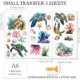 thumbnail image 2 of Juego de 3 calcomanías de tortugas marinas para muebles y manualidades (15 x 30 cm). Adhesivos de transferencia con diseño de coral y conchas marinas. Incluye espátula., 2 of 9