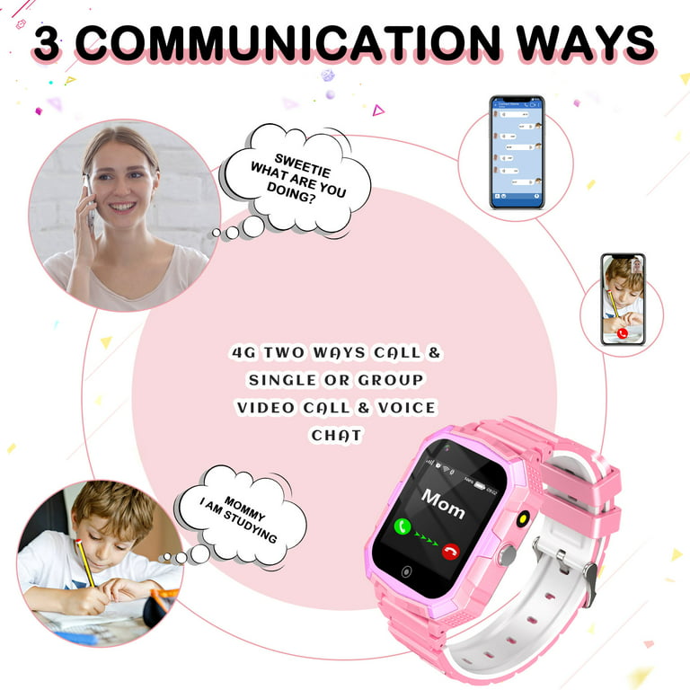 CJC 4G Kids Smartwatch with SIM Card, GPS Tracker, Boys Girls