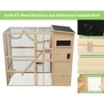 thumbnail image 3 of Large Catio Outdoor Cat Enclosure, Wooden Cat Cage Indoor Playpen for Multiple Cats with Waterproof Roof,Platforms, Resting Box, Bridges, Hammock, Ladder,76"L x 36"W x 69"H, 3 of 5