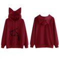 thumbnail image 3 of AMERTEER Chandails en Molleton à Capuche pour Femmes, Pulls Imprimés Chat Manches Longues Automne Hiver avec Oreilles de Chat, 3 of 3