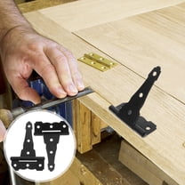 Soimiss 2Pcs Black Heavy Duty Barn Door Hardware Hinges with Matte Finish for Door Stability