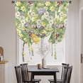 thumbnail image 3 of Green Botanical Tie Up Curtains for Windows, Adjustable Balloon Window Shades, Spring Floral Summer Botanical Rustic Kitchen Window Treatments Farmhouse Short Curtains with Rod Pocket 42"x45", 3 of 8