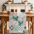 thumbnail image 2 of Table Runner 90 Inches Long for Kitchen Dining, Spring Floral Checkered Dresser Scarf Farmhouse, Dining Table Decorations for Wedding/Parties, Turquoise Pink Buffalo Plaid 13 x 90 In, 2 of 8