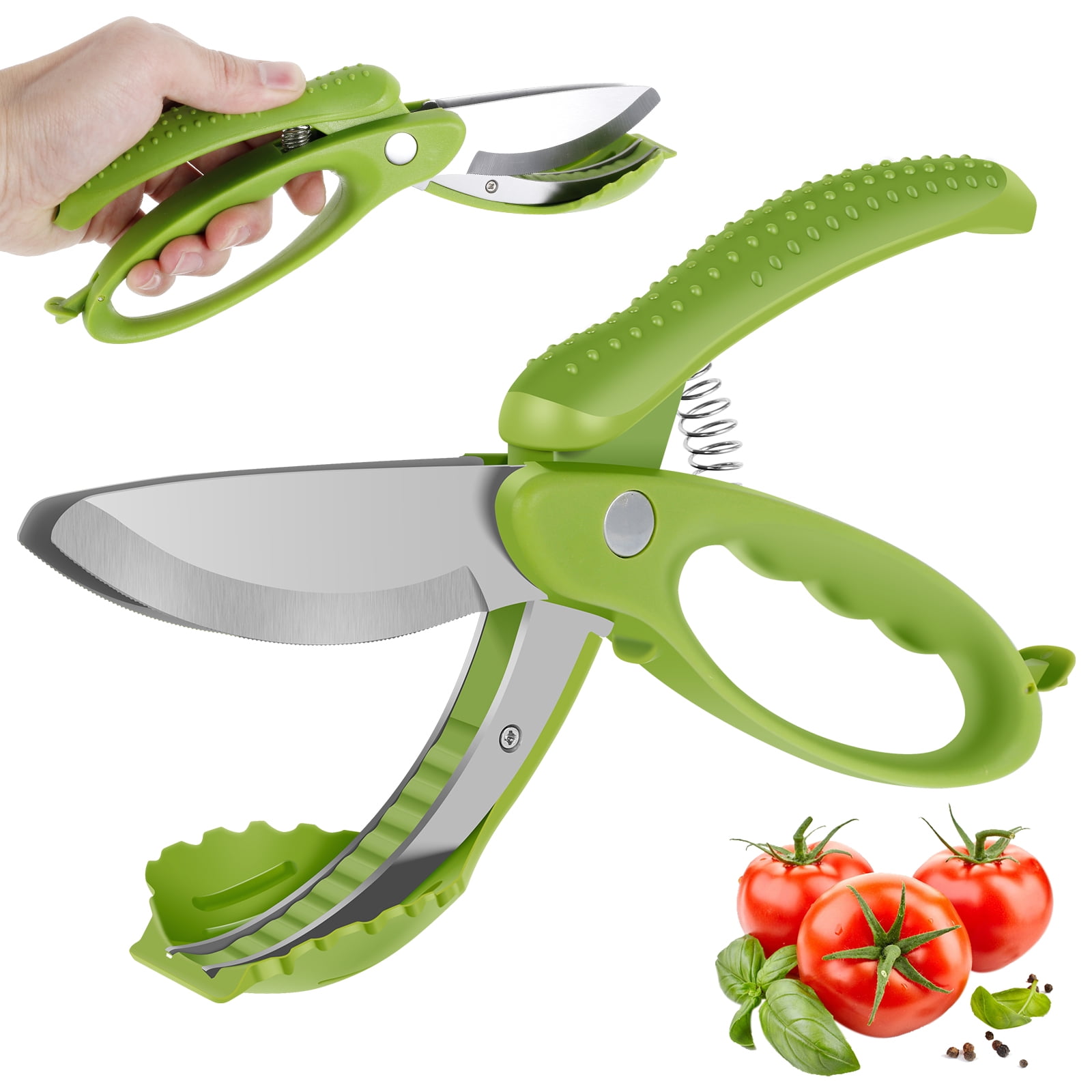 GOTYDI Semicircle Shape Herb and Salad Chopper with Retractable Hidden  Blade Safe Manual Salad Hand Chop Home Kitchen Tool for 
