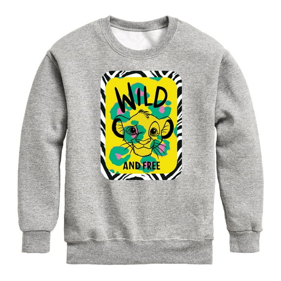 The Lion King - Wild & Free Simba - Toddler & Youth Crewneck Fleece Sweatshirt
