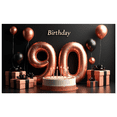 thumbnail image 1 of Elegant 90th Birthday Backdrop Banner with Rose Gold Elements, Birthday Party Decorations, Photography Props, Ideal for Celebrations and Memory Making, 1 of 4