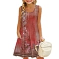thumbnail image 3 of Coerni Kids Girls Floral Sleeveless Dress Scoop Neck Elegant Sundress Flowy A Line Dresses Flower Print Knee Length Dress, 3 of 8