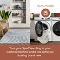 thumbnail image 3 of Nuloom Ashanti SpinClean Vintage Checkers Machine Washable Area Rug, 4' x 6', Ashanti Slate Blue, 3 of 5