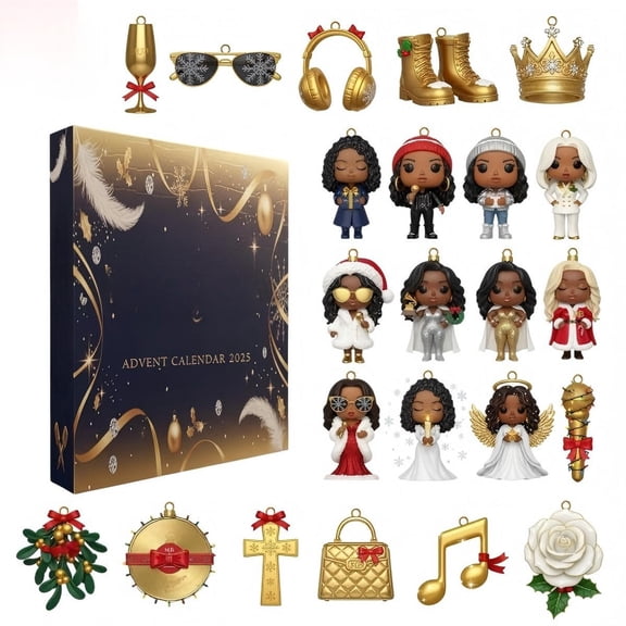 2025 Mary-J-Bliges Advent Calendar Star Style Q-Version Doll Trendy Accessories Blind Box Christmas Countdown Collection Christmas Gift Box
