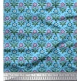 thumbnail image 1 of Soimoi Cotton Voile Fabric Leaves & Floral Artistic Print Fabric by The Yard 56 Inch Wide, 1 of 3