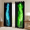 thumbnail image 2 of Feelyou Lightning Black Out Curtains, Watercolor Curtains Pack of 2 (42x63 Each), 2 of 6