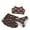 Coffee, variant on Girls 3 Piece Swimsuits Bathing Suit Cute Ruffle Bow Print Bikini Set with Skirt Kids Swimwear Size 8-12 Years (Coffee, 11Y)