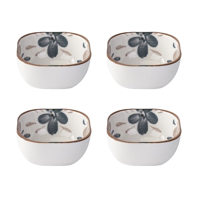 Underglaze Color Small Square Bowl Hot Pot Dipping Bowl Sauce Bowl Ceramic Snack Dish Small Ingredients Bowl