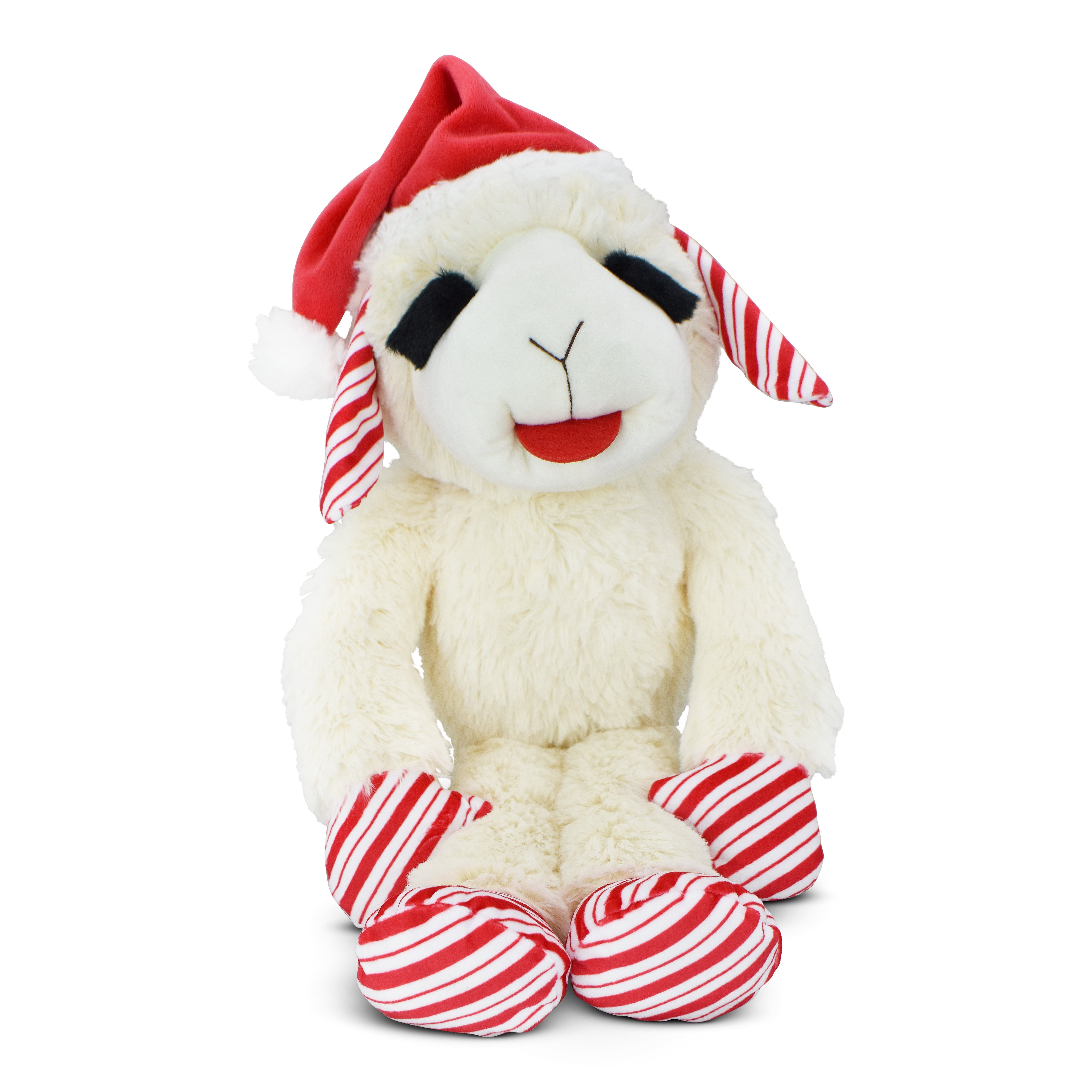 Multipet Plush Jumbo Holiday Lamb Chop Reindeer Dog Toy, Squeaker