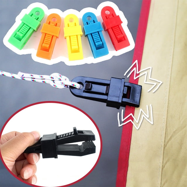 LJNYFDC Clips Coupe-Vent Robustes Ensemble de Clips Coupe-Vent Réglables Haute Résistance Résistant aux Intempéries Verrouillage de Bâche de Tente Fournitures de Camping