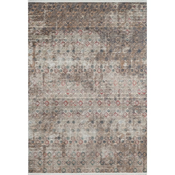 Nashik Brown Modern Polyester Area Rugs for Living Room Washable Rugs Boho Moroccan Area Rug Soft Geometric Bohemian Carpet Distressed Indoor Rug for Bedroom Dining Room Office Nonslip Rug