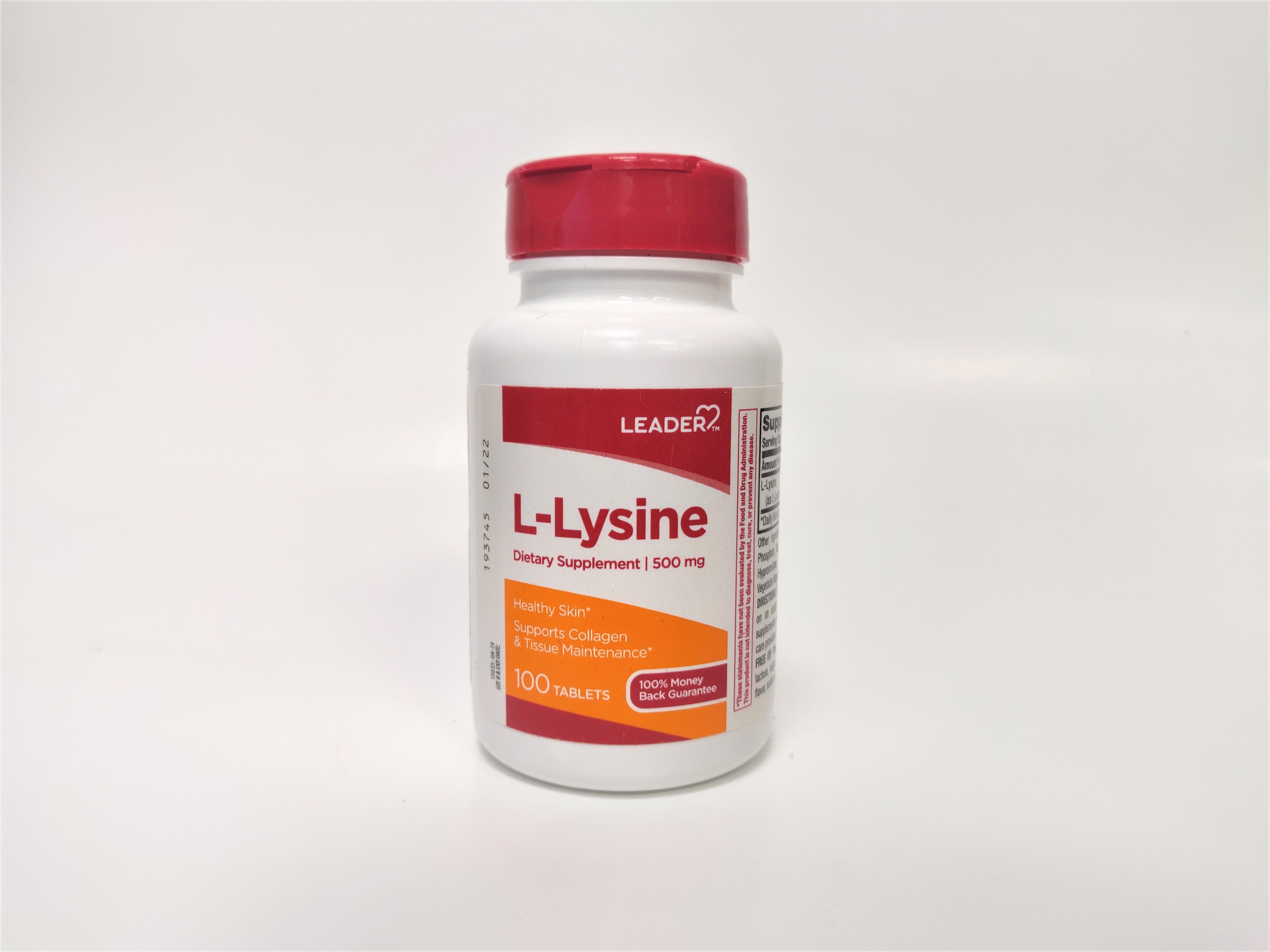 Leader LLysine Supplement 500mg 100 ct tablets