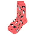 thumbnail image 3 of MeMoi Women's Multi Cat Breed Bamboo Crew Socks - Womens - Female, 9-11, Melon, 3 of 3