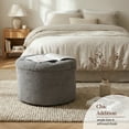 thumbnail image 3 of Dovov 25" Tufted Round Ottoman with Storage, Large Storage Ottoman Footrest Flip Top Foot Stool, 220lbs Capacity, Gray, 3 of 11