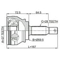 thumbnail image 2 of Febest OUTER CV JOINT 37X59.5X28 # 0410-CW6 OEM 3815A140, 2 of 2