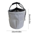 thumbnail image 3 of Linnome Portable Storage Basket Drawstring Closure Multi Functional Folding Organizer Gardening Tool Camping Bag Foldable Cloth White, 3 of 6