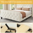 thumbnail image 2 of Dextrus Bed Frame Queen Size  with Velvet Headboard,No Box Spring Needed, Beige, 2 of 6