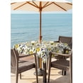 thumbnail image 3 of Outdoor Tablecloth with Umbrella Hole for Patio/Picnic/Party/Camping, Lemon Birds Waterproof Table Cloth Square Cover Washable, Summer Tropical Botanical (54"x 54"), 3 of 8