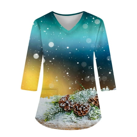 

Don t Miss Out! Gomind Scrubs Top for Women Christmas Printed Long-sleeved Stand-up Collar Single-breasted Printed Overalls Jacket Top Blue S