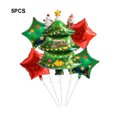 thumbnail image 3 of Moyic 5 piezas de dibujos animados de Papá Noel muñeco de nieve globos de aluminio ambiente navideño con estilo globos de fiesta coloridos Type3 NO3, 3 of 6