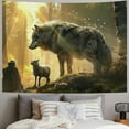 thumbnail image 2 of Nawypu Jesus Christ Tapestry Wolf Jesus and Lamb Wall Hanging Christian Wall Tapestry Jesus Wall Hanging Christian Gift for Women Men Backdrop Home Decor Religious Christian Gift, 2 of 6