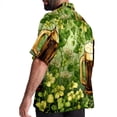 thumbnail image 3 of Saint Patrick's Day Men's Short Sleeve Button Down Hawaiian Shirts for Summer Beach Casual Printed Style, 3 of 6