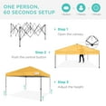 thumbnail image 3 of Best Choice Products 10x10ft Easy Setup Pop Up Canopy w/ 1-Button Setup, Wheeled Case, 4 Weight Bags - Marigold, 3 of 10