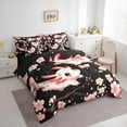 thumbnail image 3 of Feelyou Kawaii Axolotl Bedding Comforter Set 7-Piece for Kids, Black Pink Cherry Blossoms King Bedding Sets, Cute Animal Reversible Bed Sheets, Super Cozy Room Decor, 3 of 7