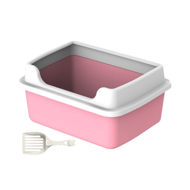 Caja de arena para gatos Bandeja de arena para gatos Orinal duradero Inodoro Extraíble Fácil de limpiar Caja de arena para gatos con marco Bandeja 48x36x22.5cm Yinane bandeja de arena para gatos