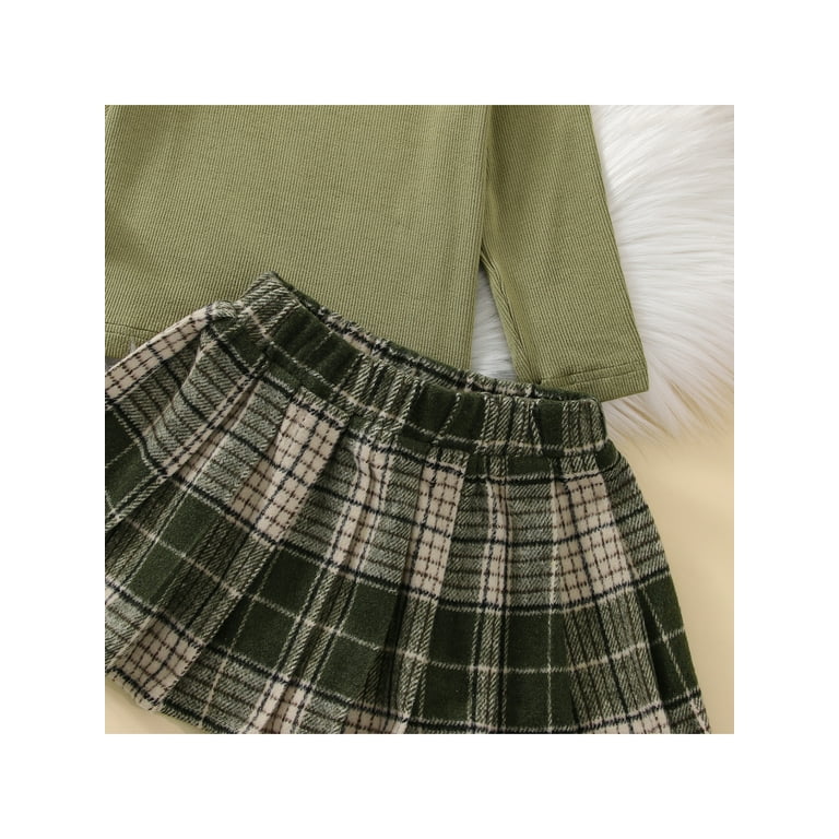 Pleated plaid top mini skirt 4t