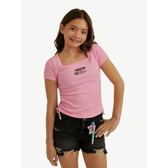 Justice Girl's NASCAR X Justice Collab Short Sleeve Tee, Sizes XS - XLP