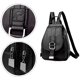 thumbnail image 5 of Asge Mochila de las señoras Moda PU Sling Mochila Antirrobo Mochila Hombro Bolsa Pequeña Mochila Casual Señoras Mochila de Viaje (Negro) Asge Una textura clara y natural, suave y resistente., 5 of 6