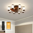 thumbnail image 6 of StarBay 24" Ceiling Fan with Light, Remote Control, Modern Chandelier, Strong Heat Dissipation, Copper Motor, Acrylic Lampshade, LED Light Fixture for Bedroom, Living Room, 6 of 12