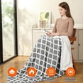 thumbnail image 2 of Electric Heated Throw Blanket | Sherpa Tufted Lap Blanket | 6 Heating Levels & 8 Timer Settings | Grey, 50"x60", 2 of 7