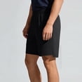 thumbnail image 5 of Men's Casual Shorts Solid Breathable Elastic Waist Side Pockets Soft Lightweight Fabric Relaxed Fit Summer Fashion Shorts Black 3XL, 5 of 6