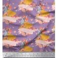 thumbnail image 1 of Soimoi Purple Cotton Duck Fabric Artistic Leaf & Floral Print Sewing Fabric Yard 56 Inch Wide, 1 of 3