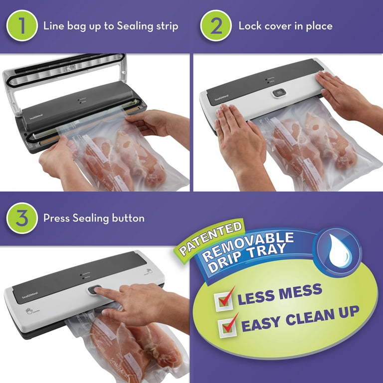 NutriChef Automatic Vacuum Sealer - Compact Vacuum Air Sealing System For  Food Preservation, LED Light, Includes Starter Kit w/Two 8'' x 10'' 4 mil