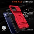 thumbnail image 5 of For T-Mobile Revvl 7 Pro/  Revvl 7 Phone Case Magnetic bracket Card Holder Rotated Ring Kickstand Heavy Shockproof Wallet Case, 5 of 7
