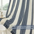 thumbnail image 6 of DriftAway Farmhouse Vertical Striped Linen Blend Textured Light Filtering Semi Sheer Curtains for Living Room Bedroom 120 Inches Long Drapes 2 Panels Broad Striped Linen Dark Blue, 6 of 8