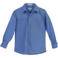 thumbnail image 2 of Boy's Classic Fit Long Sleeve Casual Button Down Toddler Kids Dress Shirt (Medium Blue, 8), 2 of 3