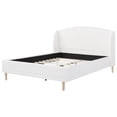 thumbnail image 3 of GDF Studio Retro Boucle Upholstered Queen Bed, Platform Bed with Wingback Headboard, White, 3 of 8